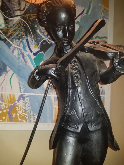 Veioză muzician din lemn