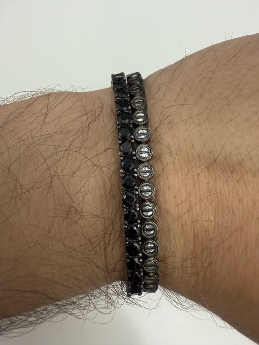 Bratari model Tennis Black si Tennis Pills Fine Black argint rodiat