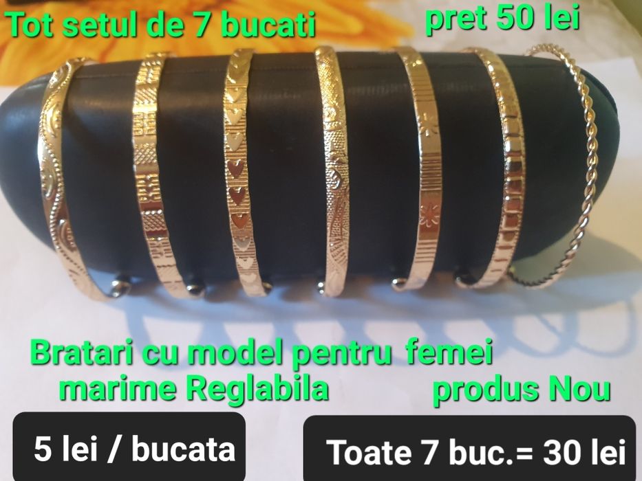 Set bratari reglabile aurite 7 buc.