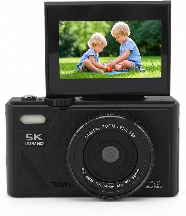 Дигитална камера - 5K HD & 75MP  и 18X Digital Zoom - WiFi