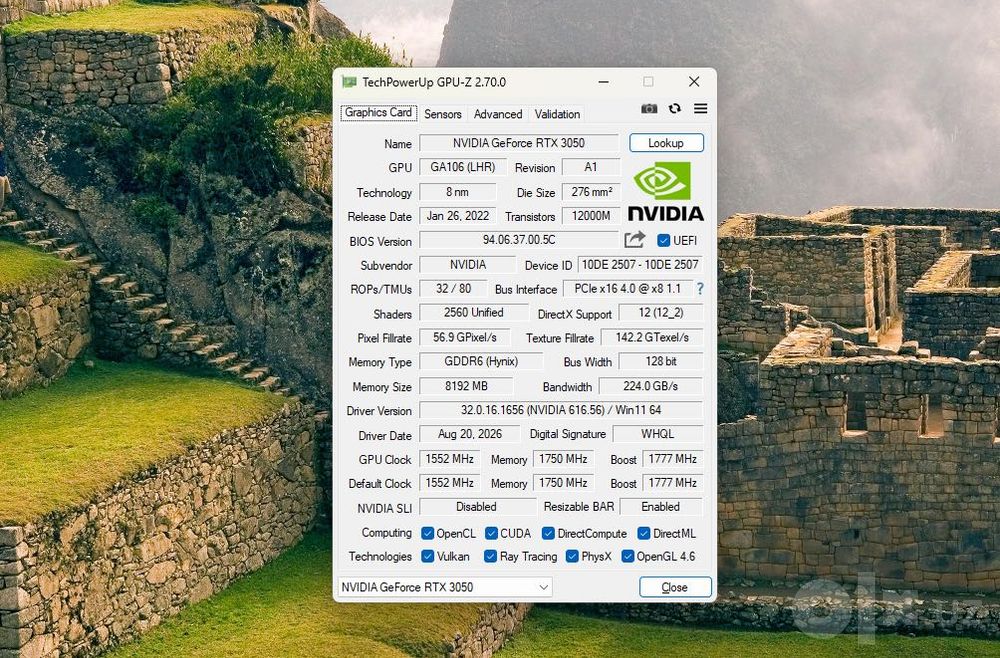Видеокарта RTX 3050 dual palit 8 gb