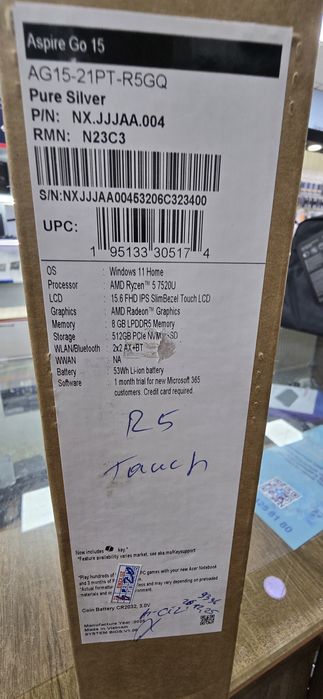 Ноутбук Acer Aspire Go 15 AG15-21PT-R5GQ (Pure Silver)