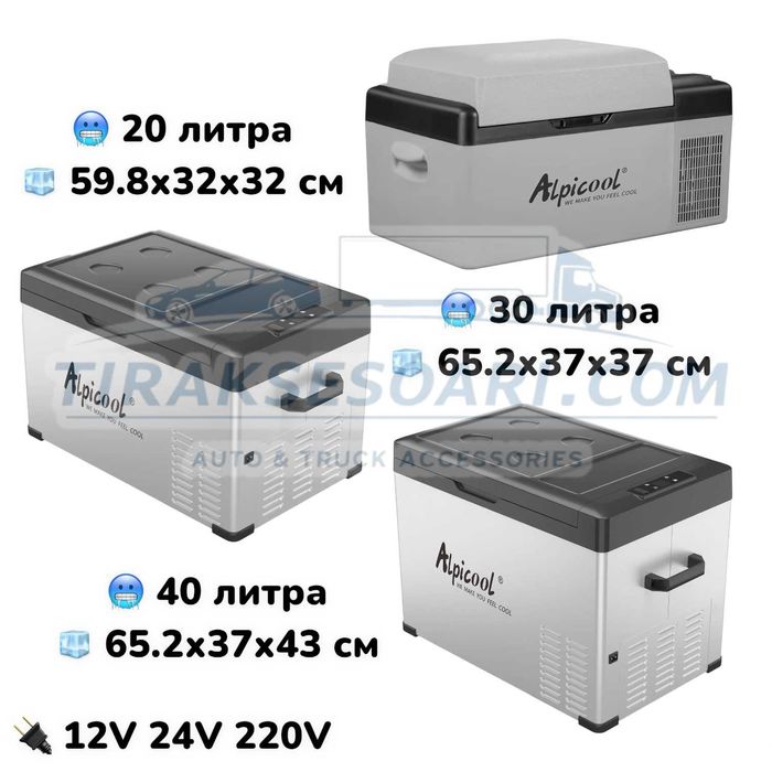 40L Преносим компресорен хладилник фризер 12V 24V 220V