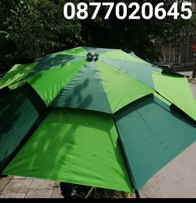 Чадър със странична тента диаметър 2.40м Uv защита 65 + Клапа