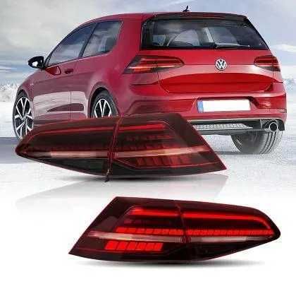 Диодни стопове за VW GOLF 7 от 2014-2021 GTI / R look с бягащ мигач - червени