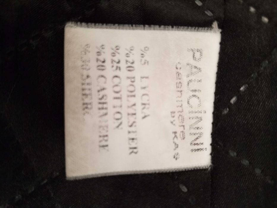 Пальто женское черное утепленное кашемировое