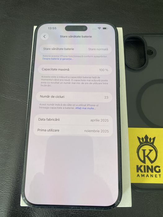 Vand iphone 16 plus ,128 gb,100% sanatate baterie,35 cicluri de incarcare,garantie pana in octombrie 2026