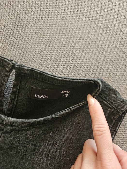 Черна дънкова рокля, тип сукман