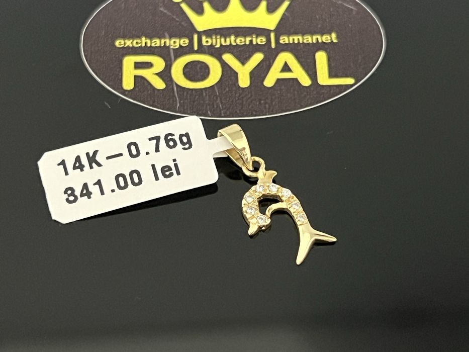 Bijuteria Royal CB : Pandant delfin aur 14k 585  0,76 gr
