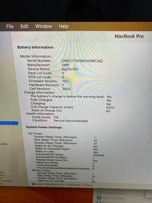 Apple MacBook Pro A1707 15,4'' 16GB RAM 512GB SSD TouchBAR