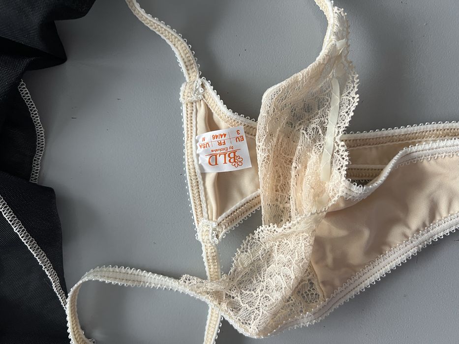 Compleu set neglijeu camasa de noapte si chilot tanga dantela 38/M