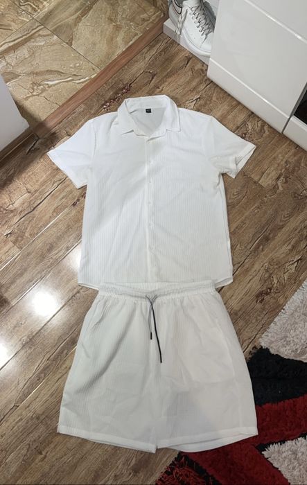 Set Compleu Camasa + Pantaloni scurti Vara Alb L