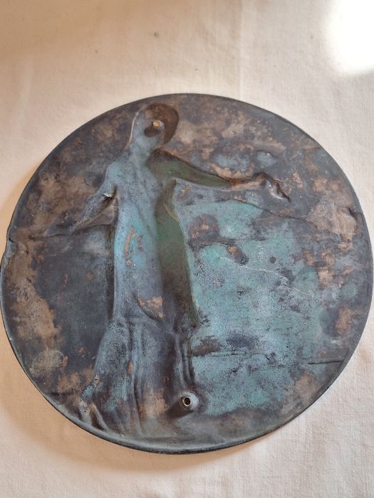 Старинна месингова плоча 2кг