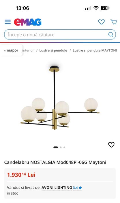 Candelabru Nostalgia gama Maitoni