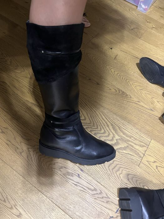 Cizme lungi din piele nautala imblanite