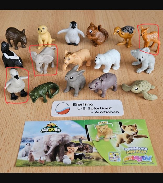 Фигурки киндер natoons животные