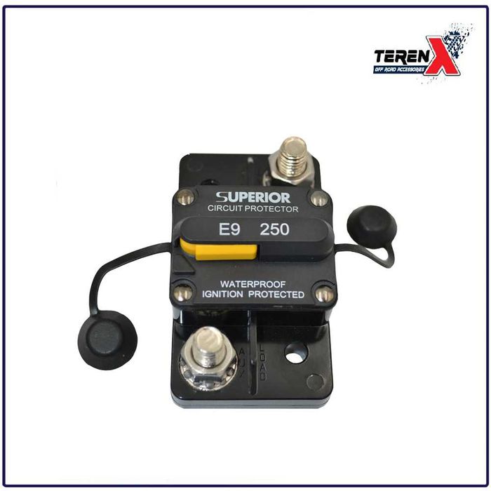 Siguranță automată termică 250A pentru troliu auto 12V.