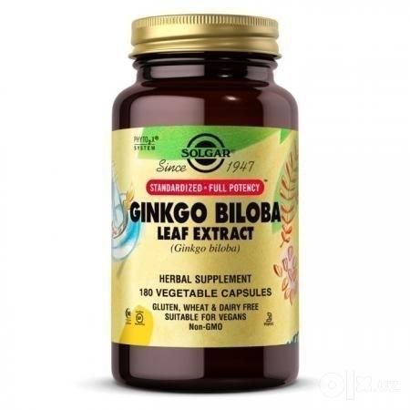 Экстракт листьев гинкго билоба,Ginkgo Biloba Leaf Extract Solgar 
180