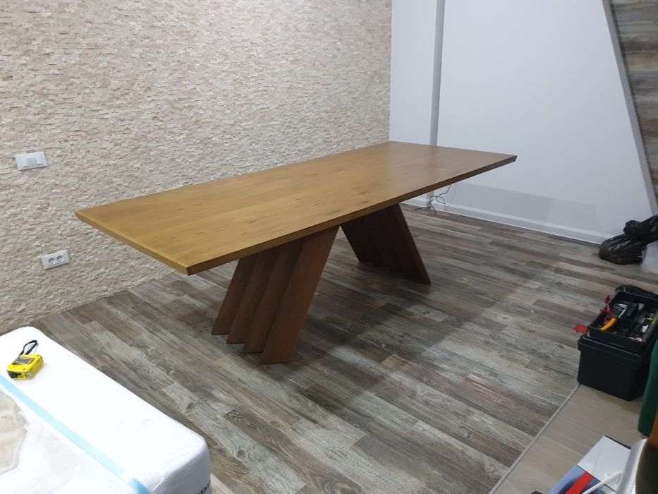 Masa din frasin lemn masiv si scaune dinning