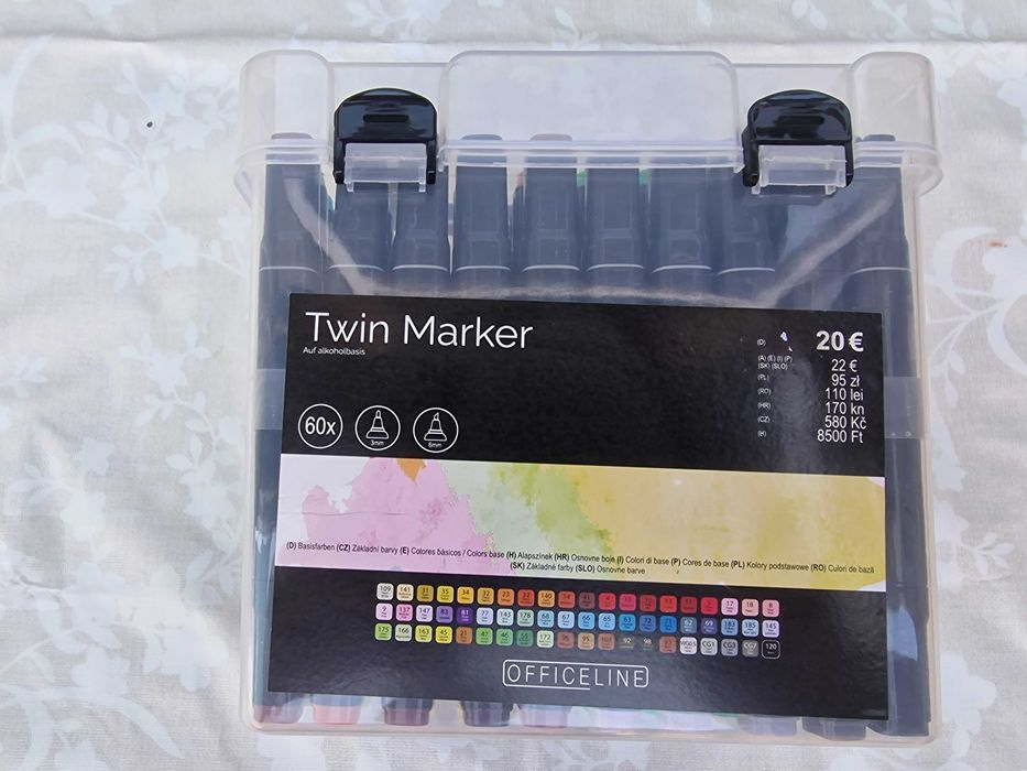 Markere Artistice cu 60 Culori, Dual Tip, Permanent, Multicolor, copii