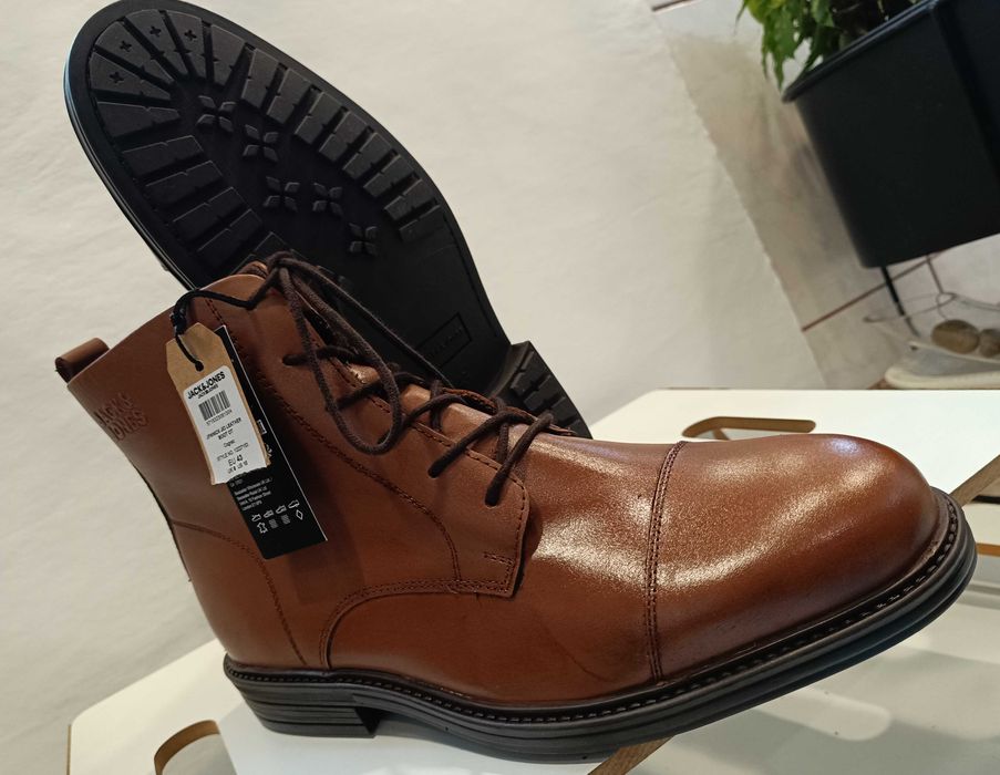 Ghete lace up cap toe 40 41 42 43 44 45 46 Jack & Jones NOI piele nat
