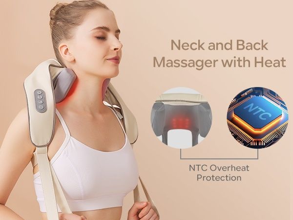 Безжичен 2в1 5D шиацу масажор със загряваща функция, day wolf