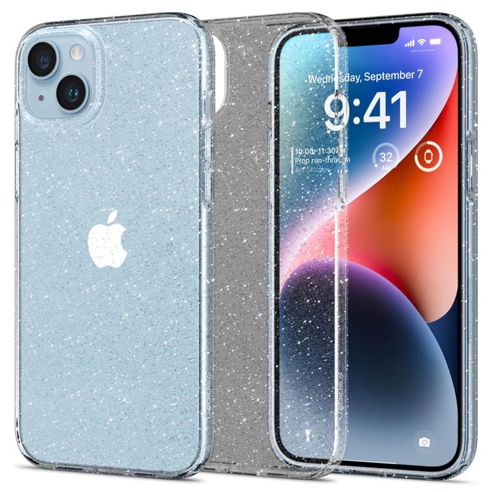 Калъф за Iphone 13, 14, прозрачен glitter