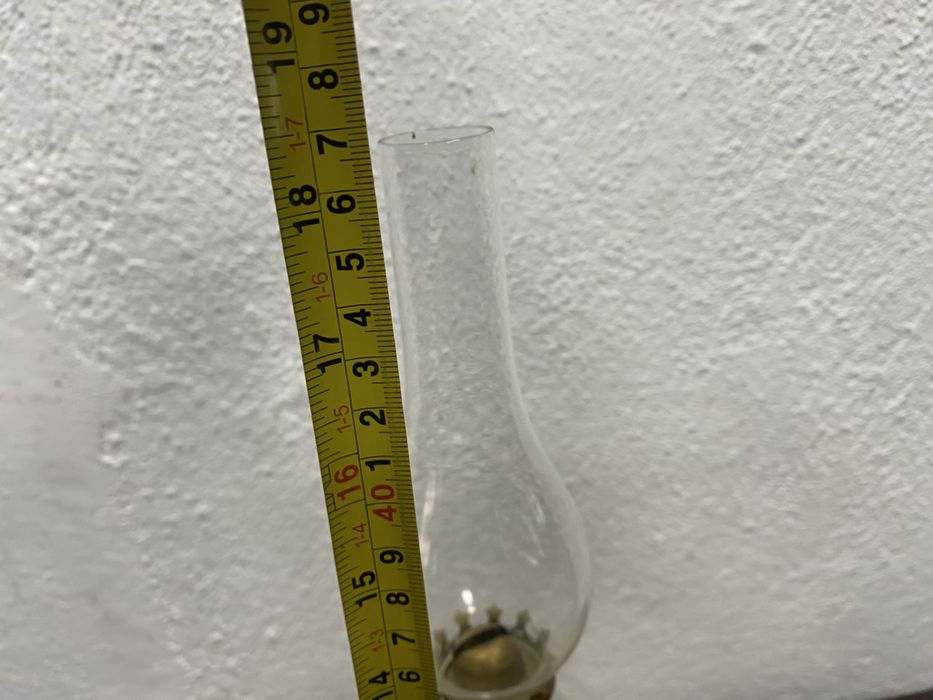 Настолна стъклена лампа със стъклен абажур Чехословакия 1930 1950