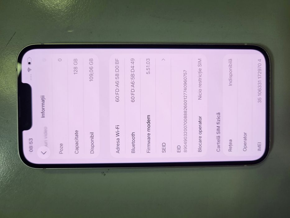 iPhone 13 White Impecabil ca Nou Poze Reale