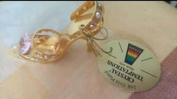 Статуетка позлатена обувка Swarovski