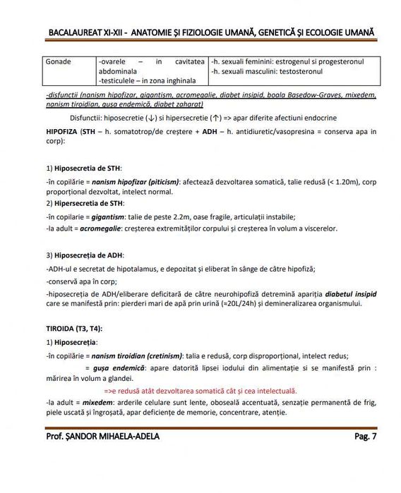 Bac - Anatomie Și Fiziologie Umana, Genetica Și Ecologie Umana PDF