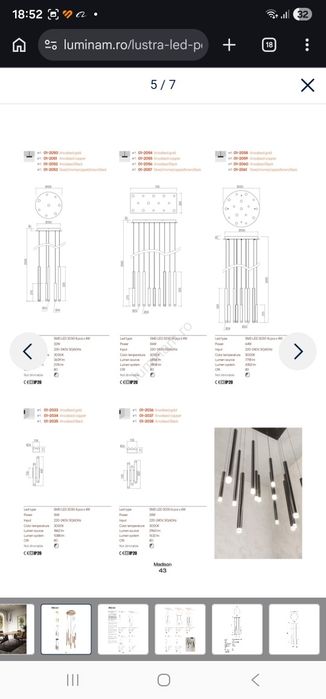 Lustră LED pe cablu Redo 01-2052 MADISON Lustră LED pe cablu Redo 01-2052 MADISON 8xLED/4W/230V negru 8xLED/4W/230V auriu