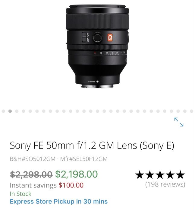 Sony GM FE 50mm F1.2
