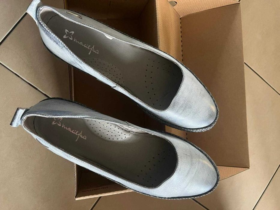 Pantofi piele gri