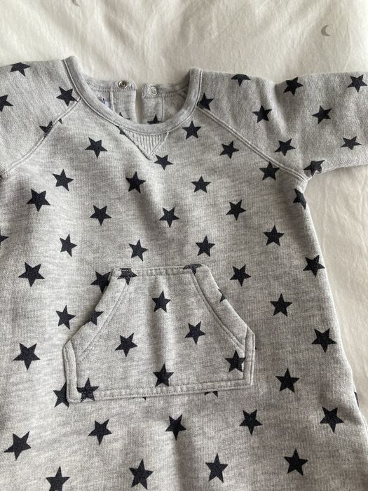 Salopeta Petit Bateau bumbac gros, marimea 74
