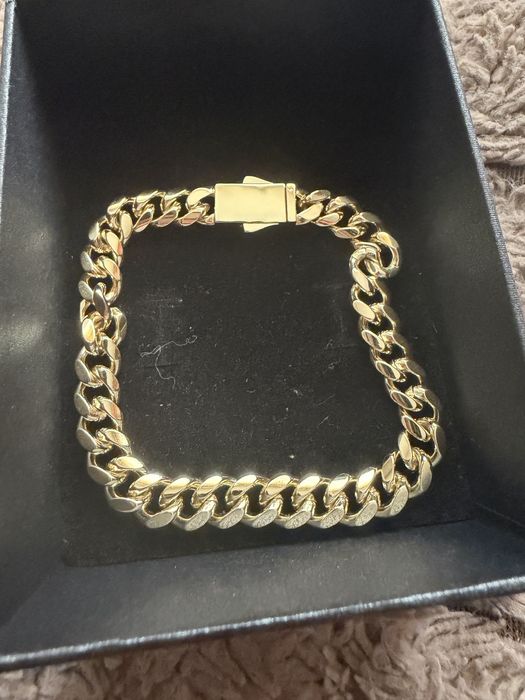 Brățară bărbătească placată cu aur – model Cuban Link, elegantă, în cutie cadou