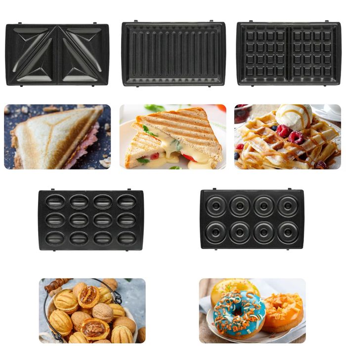 Вафелница, Тостер, Орешки, Пончик, Сэндвич Sonifer SF-6151 5в1