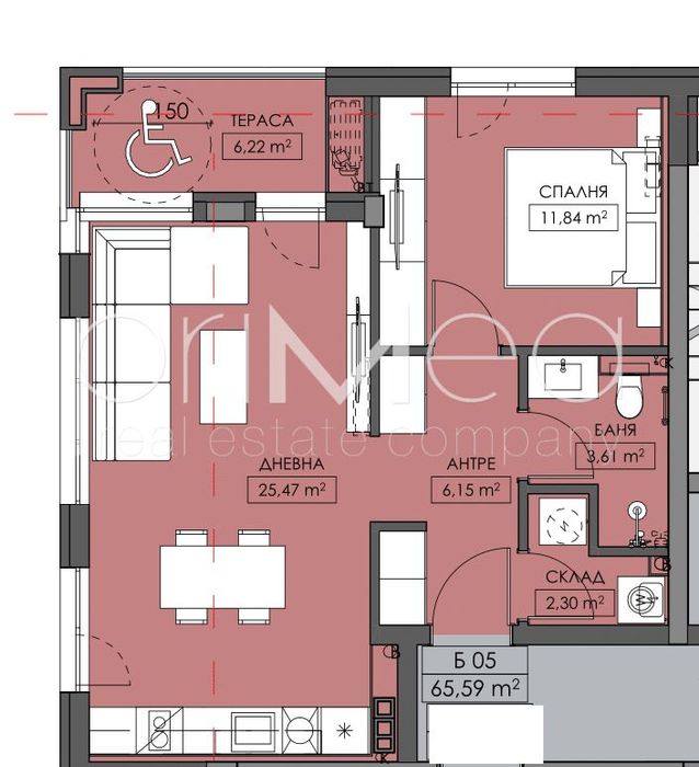 2-стаен в Бургас-Меден рудник - зона В площ 78 цена 76992