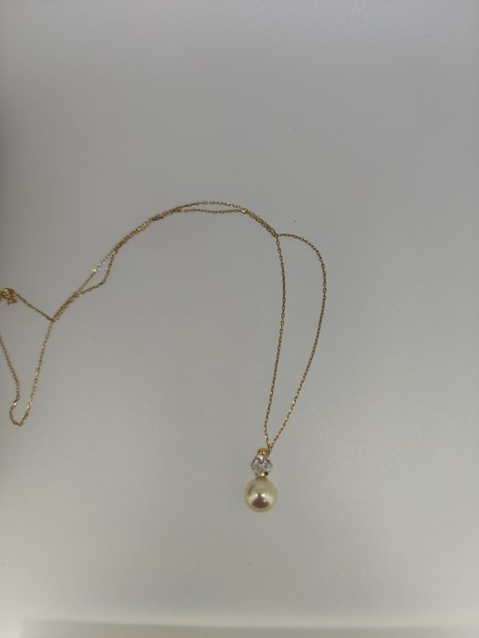 Lanț aur 18k cu pandantiv perla2.73gr (r)
