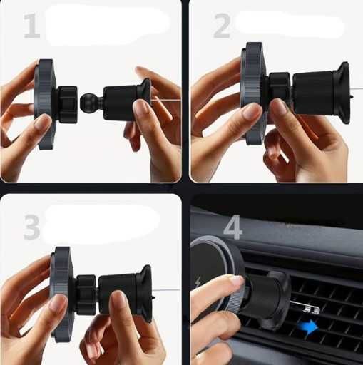 Стойка №4009 с безжично зареждане за телефон за кола