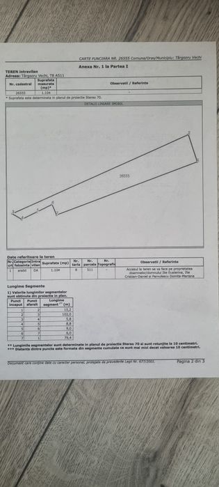 Vând 2 terenuri  intravilane in Târgșorul Vechi 1073 mp si 1100 mp