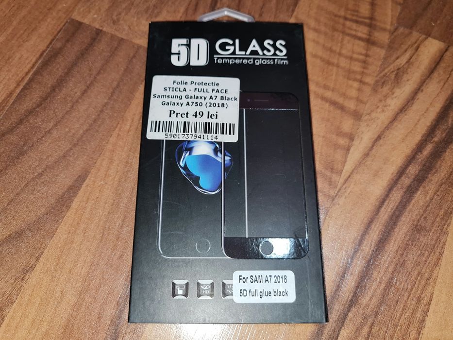 Folie sticla full cover originala SuperGlass Samsung Galaxy A7 2018