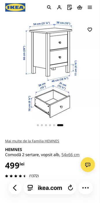 Comoda Noptiera Hemnes Ikea