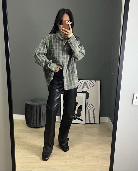 Оверсайзная рубашка в клетку