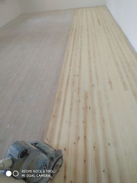 Шилифовка пола и лакированный