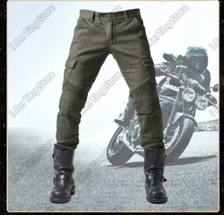 Blugi moto cu protectii genunchi si solduri XL