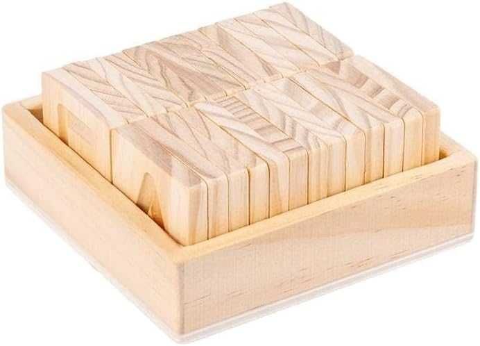 Дървени двустранни плочки за изучаване на азбуката - английски