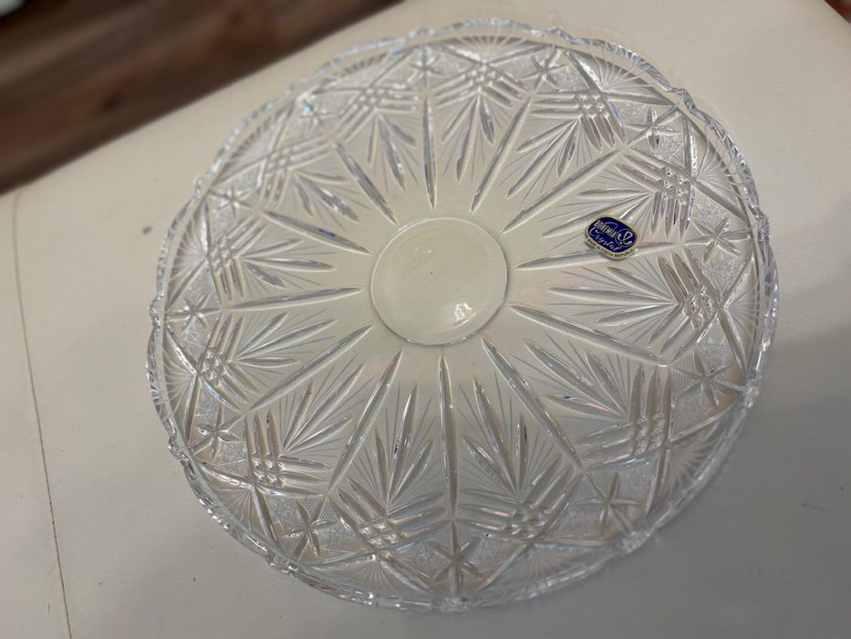 Tava rotunda cristal Bohemia - noua