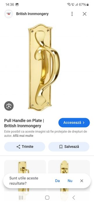 Set mânere alama  model deosebit usa lemn