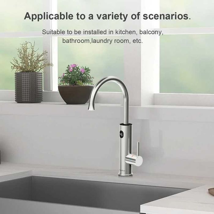 Проточен смесител с нагревател за кухня и баня Briwellna KM12